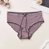 Bonnyshow Solid Color Sexy Women's Panties Cotton Comfortable Women's Underwear Home Erotic Soft Female Lingerie Seamless Underpants