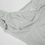 Bonnyshow  Basic V-neck Bow Sleeveless T-shirt Summer Solid Crop Shirring Backless Top Ruffles Chic All-match Slim Outfits