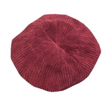 Bonnyshow Hat Beanie Cap Show Face Small Corduroy Beret women's Fashion Painter Hat Retro Autumn Winter Octagonal Hats