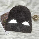 Bonnyshow Cute Cat Ears Beanie Hats for Women Autumn Winter Warm Plush Knitted Cap Cartoon Thick Faux Fur Female Cycling Hats
