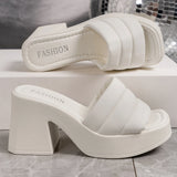 Bonnyshow  Size 35-43 Brand New Ladies Platform Summer Sandals Fashion Solid Wedges High Heels Women's Slippers Casual Party Woman Slides
