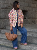 Bonnyshow Colorful Printed Women's Jackets Warm Thicken Women Coats Casual Vintage Jacket Cardigan Autumn Bohemian Long Sleeve Jacket