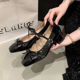 Bonnyshow  Spring Autumn Women Mary Jane Shoes Fashion Butterfly-knot Shoes Casual Low Heel Dress Street Style Shoes