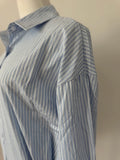 Bonnyshow  Loose Casual Blouse Stripe Shirts Mini Skirt 2 Pieces Sets Women Suit Spring Summer High Waist Short Skirt Set