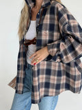 Bonnyshow Classic Retro Checkered Shirt Women's Versatile Loose Long Sleeves Female Fashion Casual Shirt Jacket Autumn Winter New