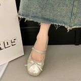 Bonnyshow  Designer Spring Women Mary Jane Shoes Fashion Square Toe Ladies Comfort Soft Sole Flats Women's Comfort Ballerinas Shoes