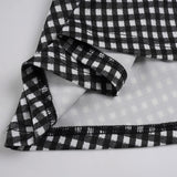 Bonnyshow  Fashion Slim Fit Square Neck Camisole Dresses Summer Plaid A-Line Sweet Cute Basic Causal Blouses
