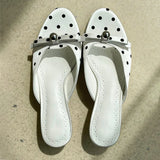 Bonnyshow  New Summer Thin Low Heels Slippers Women Fashion Butterfly-knot Open Toe Sandals Female Slides Shoes