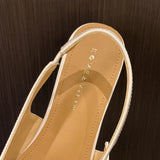 Bonnyshow  French Style Elegant Pointed Toe Sandals Women's New Soft Bottom Soft Leather Style Fashionable All-match Single-layer Shoes
