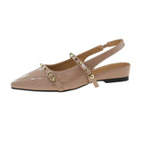 Bonnyshow  Sandals Spring Shoes All-Match Summer Heels New Pointed Retro Girls Comfort Scandals Toe Female Sandal