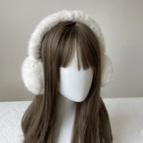 Bonnyshow Star Fluffy Ear Muffs Earplugs Cold Protection Woman Ear Cover Solid Plush Earmuffs Warm Headphones Girl Accessories Gifts