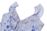 Bonnyshow  Women Sexy Skinny Flower Print Midi Dress Chic Backless Ruffled V Neck Sling Vestidos 2025 Summer Lady Vacation Elegant Sundress