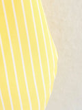 Bonnyshow  Women Oversize Yellow Striped Shirt Front Patch Pocket Long Sleeve Lapel Collar Streetwear Blouse Loose Lady Shirts