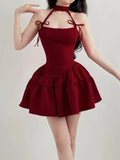 Bonnyshow  Bow Sexy Solid Women's Evening Gown Summer Elegant Chic Clubwear Party Dress Aesthetic Retro Fashion Outfits