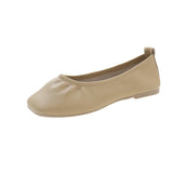 Bonnyshow  Soft Shoes Woman Flats Autumn Shallow Mouth Slip-on Square Toe Casual Female Sneakers Dress Fall New Slip on Moccasin Summer