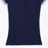 Bonnyshow  Women's T-shirt Top Small Round Collar Short Sleeve Simple Ribbed Slimming Style Spring New T-shirt Top