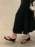 Bonnyshow  New Summer Clip Toe PVC Transparent Wedges Heels Women Slippers Fashion Party Flip Flop Slides Shoes