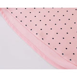 Bonnyshow  Pink Dot Print Elegant Long Dresses Women Lace Trim V Neck Short Sleeve A-line Summer Dress Party Maxi Robe