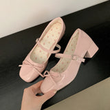 Bonnyshow  Patent Leather Women Mary Jane Shoes Fashion Shallow Butterfly-knot Shoes Spring Autumn Wedding Party Shoes