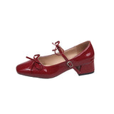 Bonnyshow  Spring Autumn Women Mary Jane Shoes Fashion Butterfly-knot Shoes Casual Low Heel Dress Street Style Shoes