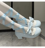 Bonnyshow  Original Lolita Style Round Head Low Heel Bow Mary Jane Shoes Elegant Casual 2025 New Spring and Autumn Women's Pumps