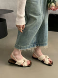 Bonnyshow  New Summer Women Sandals Fashion Simple Versatile Women Shoes Elegant Classic Retro Flats Breathable Daily Buckle Strap Sandals