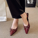 Bonnyshow  Women Pointed Toe Heeled Sandals Bow Sexy Slippers Slingback Summer Shoes Party 2025 Trend New Fashion Dress Woman Shoes Zapatos