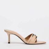 Bonnyshow  Luxury Designer Summer High Heel Women Slippers Elegant Open Toe Dress Slides Outdoor Gladiator Shoes