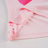 Bonnyshow  Y2K Pink Floral Print T-shirt Stylish Cute O-neck Fitted Crop Top Women Streetwear Short Sleeve Tee Casual Outfits