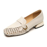 Bonnyshow  Women Shoes Fashion Loafers 2025 Summer New Design Hollow Slip On Breathable Mesh Elegant Women Flat Shoes Walking Casual Shoes