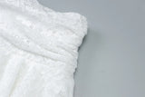 Bonnyshow  Patchwork High Waist See-Through Casual Streetwear Irregular Female Y2k Skirt 2025 White Lace Summer Sexy Skirt For Women