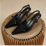 Bonnyshow  Summer High Heel Women Sandals Fashion Butterfly-knot Dress Singbacks Pumps Elegant Party Wedding Female Shoes