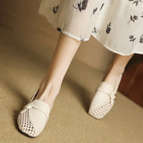 Bonnyshow  Women Shoes Fashion Loafers 2025 Summer New Design Hollow Slip On Breathable Mesh Elegant Women Flat Shoes Walking Casual Shoes