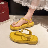Bonnyshow  Summer Shoes Women Bohemia Beach Flip Flops Soft Flat Sandals Woman Casual Comfortable Plus Size Wedge Sandals