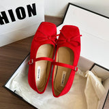 Bonnyshow  New Spring Butterfly-knot Women Ballet Shoes Fashion Outdoor Dress Shoes Female Street Style Soft Sole Flats Shoes