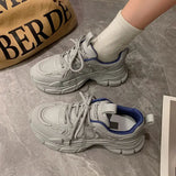 Bonnyshow  Spring Autumn New Women's Mesh Shoes Breathable thick soled non slip footwear Fashion white sneakers casual comfort ladies shoes