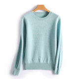 Bonnyshow  Autumn And Winter Cashmere Sweater Women's Crew Neck Pullover Casual Knitted Top Women's Short Undercoat Fashion 18 Colors