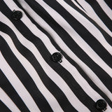 Bonnyshow  Black White Striped Shirts Vintage Button Up Long Sleeve Crop Top Aesthetic Elegant Streetwear Y2k Casual All Match Top
