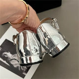 Bonnyshow  Fashion Design Pearl Clip Toe Women Sandals Summer Buckle Strap Square Low Heels Banquet Dress Female Shoes
