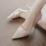 Bonnyshow  Women's Summer Brand Women's Slingback Sandals High Heels Pointed Toe Slip on Fashion Women's Formal Elegant High Heels