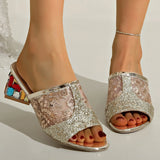 Bonnyshow  Shoes Low Fabric Rome Hoof Heels PU Rubber Cotton Shoes Low Hoof Heels Fabric Rubber Rome PU