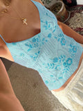 Bonnyshow  Fashion Beading Floral Print Sequin Slim Fit Sexy Y2k Women Camisole Tops Backless Embroidered Design Blouses