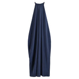 Bonnyshow  Summer Halter Backless Solid Silk Dresses Sleeveless Satin Minimalist 2025 Summer Elegant Evening Vestido Beach Party Lady Robe