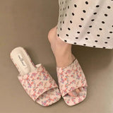Bonnyshow  Minimalist Slippers Women's 2025 Summer New Flat Outer Beach Shoes Seaside Holiday Sandals Half Slippers