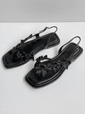 Bonnyshow  Bow Flats Women Clip Toe Sandals Brand Designer Shoes Woman Fashion Slides Summer New Elegant Casual Flip Flops Zapatos Mujer