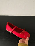 Bonnyshow  Women Flat Shoes Fashion Round Toe Shallow Slip On Ladies Soft Ladies Mary Jane Ballerinas Flat Heel Casual Ballet Sho