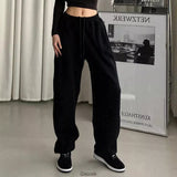 Bonnyshow  Women pants Black Jogging Sweatpants Women for pants Baggy Sports Pants Gray Jogger High Waist Sweat Casual Female Trousers