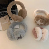 Bonnyshow Star Fluffy Ear Muffs Women Outdoor Cold Proof Ear Cover Warm Winter Headphones Earplugs Cold Protection Winter Accessoriess