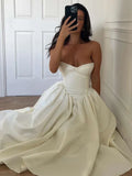 Bonnyshow  Sweet Women Dress Elegant Style Y2K Sexy Cleavage Chest Wrap Backless Loose Ruffles Gown Girl Prom Trend Long Bodycon