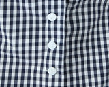 Bonnyshow  plaid shirt women sleeveless V-neck buttons down chic shirt cotton spring summer tops